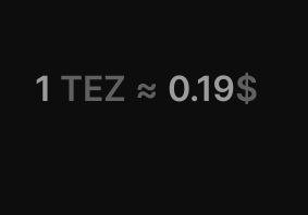 Text on a black background reading "1 TEZ ≈ 0.19$".