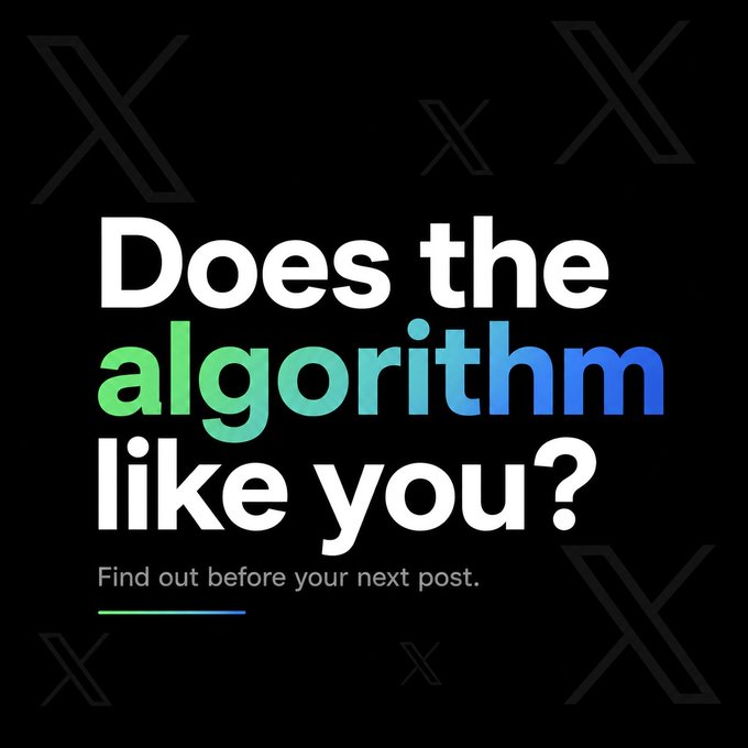 xtalkx logo and text "Does the algorithm like you?" against a black background with white x's.