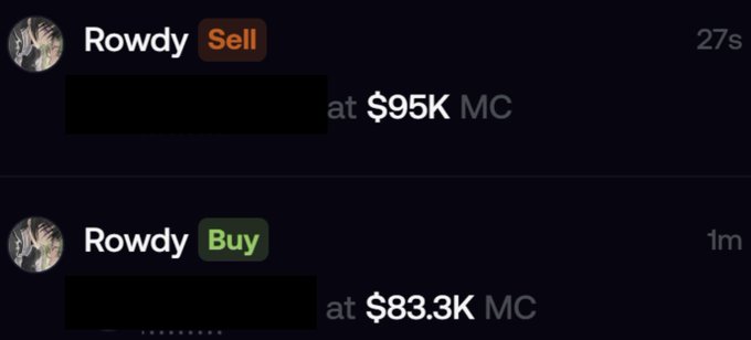 The image captures a conversation where someone named Rowdy is actively managing cryptocurrency transactions, evidenced by a recent sale amounting to $95,000 and a subsequent purchase for $83,300. This cryptocurrency linked dealings seems to reflect a critique of the Gens GCR (likely referring to a group or organization), whose roles in advancing cryptocurrency adoption still need to be defined, as suggested by the accompanying post. It poignantly underscores the ongoing debates regarding effective strategies for introducing mainstream cryptocurrency to a wider audience.
