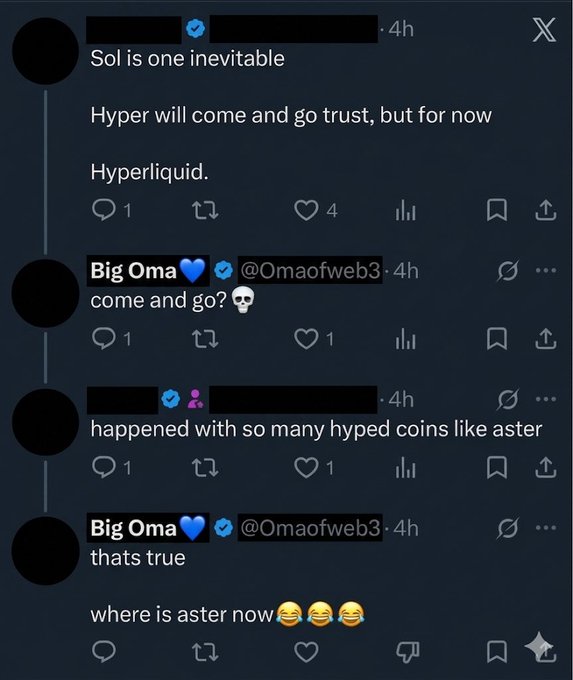 The image shows a social media post with three different messages from various users, including a comparison of $HYPERLINK to Asster. The first message starts with "Sol is one invitable", followed by "HYPERLINK will come and go but for now". The second message begins with "HYPERLINK will come and go but for now", while the third message starts with "HYPERLINK will come and go but for now". These messages are posted on a social media platform, possibly Twitter or Instagram.