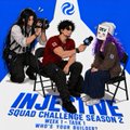 Poster for the 'Injector Squad Challenge Season 2' running November 18–20, showing four cartoon characters.