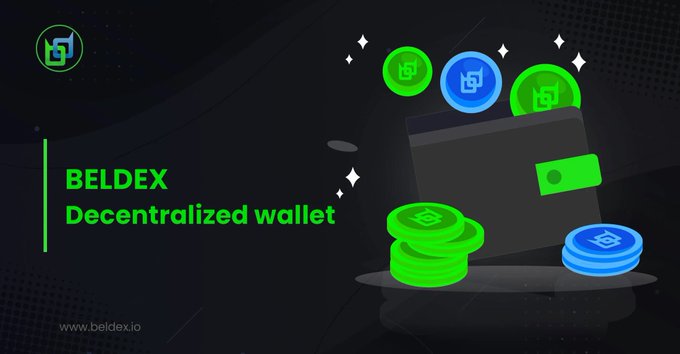 A promotional graphic for BELDEX, described as a 'Decentralized wallet,' features green and blue coins with the website www.beldex.io.