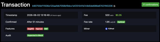 The image features a webpage with a prominent banner stating "New: Bitcoin wallet silent since 2011 moves 35.55 BTC to prove it's not abandoned, after being named as a defendant in a New York court case that claims nearly 3.8M dormant Bitcoin are legally abandoned property". The main focus of the image is on the Bitcoin exchange where transactions are happening and how they have been recorded.