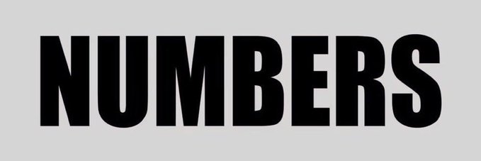 The word 'NUMBERS' is displayed in bold black letters on a plain light gray background.