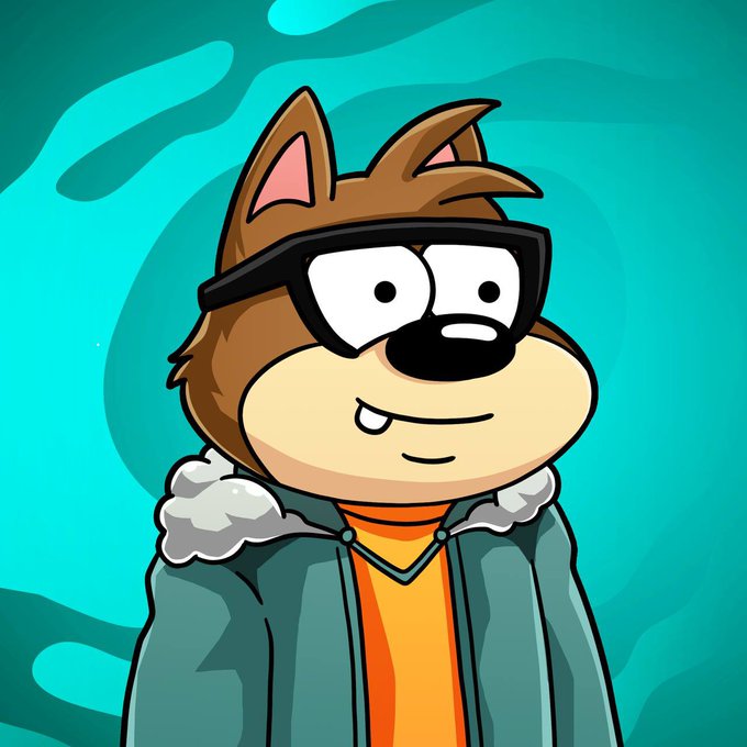 A cartoon dog character wearing glasses and a green hooded jacket smiles against a teal background. The image represents the meme-style branding of the $REPLY token launch, aligning with the playful, community-driven crypto post.