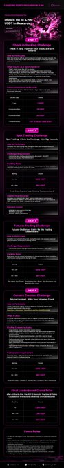 A dark webpage with pink and white text details terms and service information for an app or website called 'MEXC' with 'USDⓈ-M Futures' sections.