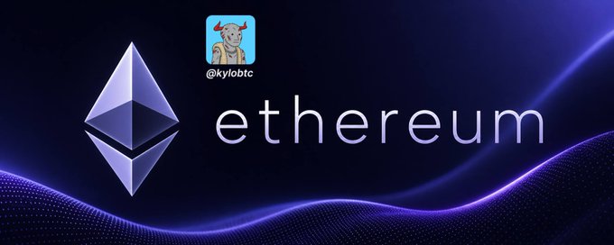 The Ethereum logo and name displayed on a dark blue background with the handle @kylobtc.