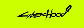 A logo with the text 'CyberHood' in a stylized black font with a hood icon, set against a bright yellow-green background.