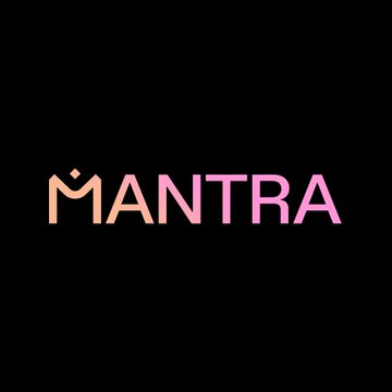 The image displays the MANTRA logo in gradient pink-orange text on a black background, representing the blockchain network that was temporarily halted following a security incident in its Cosmos EVM module affecting two wallets.