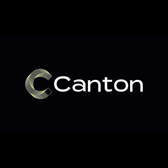 A logo design featuring a stylized metallic "C" next to the word "Canton" in white text on a black background.
