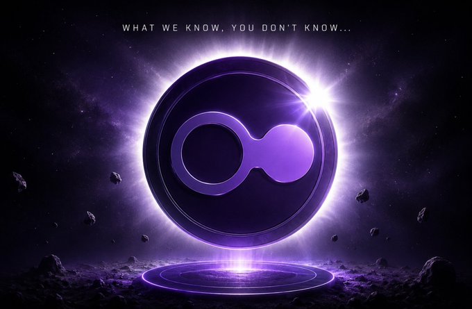 A glowing purple Ethereum logo against a cosmic background with the tagline 'WHAT WE KNOW, YOU DON'T KNOW...'