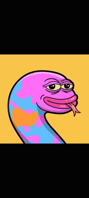 A cartoon-style illustration of a colorful worm-like creature with a smug face and its tongue sticking out, set against a yellow background.