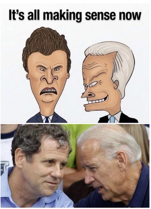 A two-panel meme with the caption 'It's all making sense now'; the top panel shows cartoon illustrations of Elon Musk and Joe Biden, while the bottom panel shows photographs of Mark Zuckerberg and Joe Biden leaning in close together.
