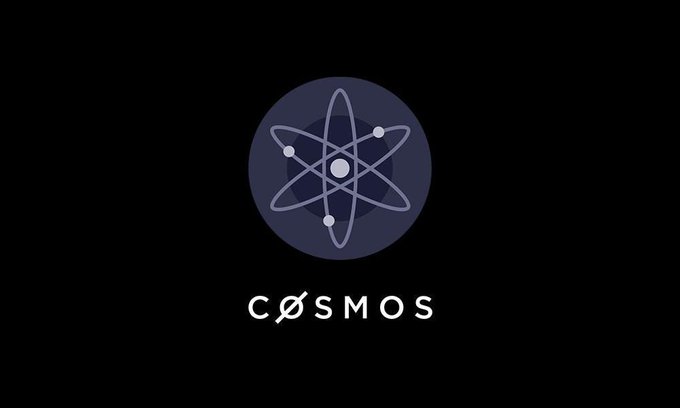 Logo for 'CØSMOS' featuring an atomic symbol design in a dark purple circle on a black background.