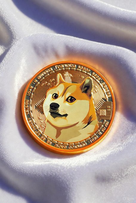 The image features a gold coin with an orange face, which appears to be a Dogecoin. The coin has a design of a dog's head on its front side. The background of the image is white, providing a contrast that makes the coin stand out. The text "Doge" written in black at the bottom of the image suggests that this might be an advertisement or promotional material for the Dogecoin.