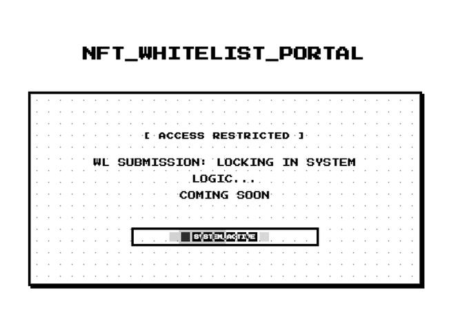The image shows an old computer screen displaying a message about a whitelist portal. The text on the screen indicates that the portal is currently not operational, as it has been closed by a user. The message also mentions that the portal will be opening soon, but there are no specific details provided about when this will happen or what the portal will offer.

The image does not contain any other objects or actions besides the computer screen and its message.