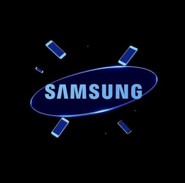 The Samsung logo is displayed against a black background, featuring the brand name "SAMSUNG" in white text within a blue oval surrounded by radiating rectangular elements. The image visually reinforces the post's breaking news about Samsung's significant $408 million investment in Dunamu, the parent company of South Korean crypto exchange Upbit, highlighting the conglomerate's entry into Bitcoin infrastructure.
