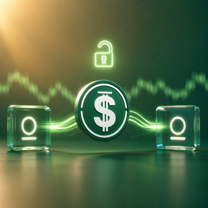 The image features a green dollar sign with white text that says "1:1 PSM" above two glass cubes. The cubes are connected by a line of light, creating an interesting visual effect. The background appears to be a gradient of colors, possibly representing a stock chart or financial graph. The post is titled "Some days, the market rewards speed. Other days, it rewards patience. But every day, flexibility matters." This message seems to emphasize the importance of adaptability and staying ahead in the ever-changing world of cryptocurrency trading.