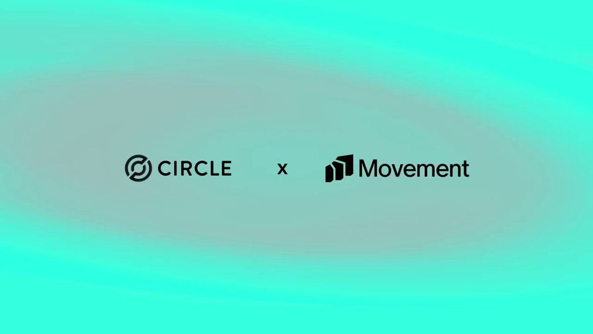The image features a large logo for Circle and Movement that are both green with black text. The Circle logo is positioned at the top of the image, while the Movement logo is located below it. Both logos have a circular shape, which adds visual interest to the design. The text on the logos reads "circle x movement" in white letters against the green background.