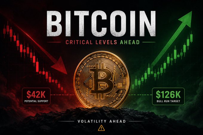 "Good Night X Family MARKET UPDATE: A growing number of market participants are debating whether Bitcoin could experience another significant correction before the next major bullish phase. Some technical analysts suggest BTC may react like other market corrections, but with a different pattern", which highlights that many people are watching Bitcoin closely and trying to predict its future performance in the market. The image features two green arrows pointing up towards some text at the top of the post that describes the importance of Bitcoin's potential downside risk in relation to the stock market.