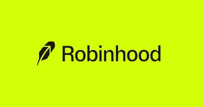 The Robinhood logo is displayed in black against a bright lime green background, featuring the company's iconic feather icon next to the "Robinhood" wordmark. The image serves as a visual anchor for the announcement of Robinhood's UK crypto trading launch, with the brand's signature green color reinforcing the company's identity as it expands into new markets.