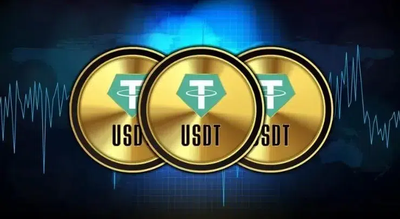 Three gold USDT (Tether) coins are prominently displayed against a blue background with a price chart, visually representing the cryptocurrency's expanding real-world adoption as highlighted by Bolivian Toyota and BYD dealerships now accepting USDT payments due to local currency instability.