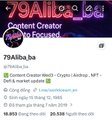 The image shows a screenshot of a stock/crypto trading app displaying the ticker "BTC" with a price of 79486.84, alongside Vietnamese text. The caption connects to the humorous post joking that a delivery driver must have been checking BTC charts on his phone or received a futures account liquidation notice, which caused him to crash into a fence.