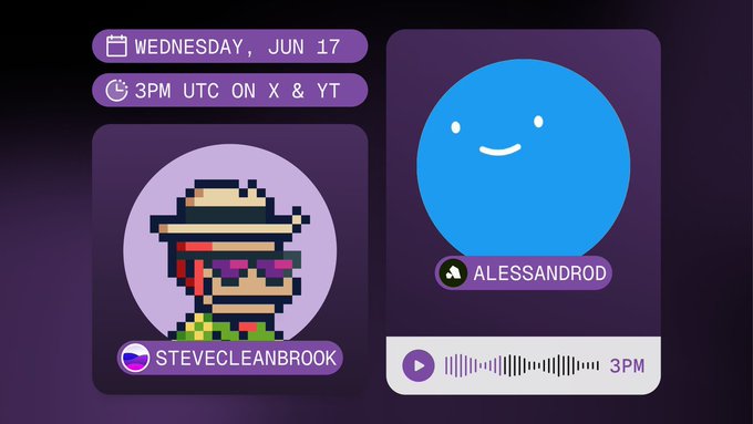 The image shows a computer screen with two squares of different colors displayed side by side. The square on the left has a blue background, while the one on the right features a cartoon character wearing sunglasses and a hat. The caption below the squares provides information about the content of the squares, which seems to be related to a discussion or post about Solana running smoothly.