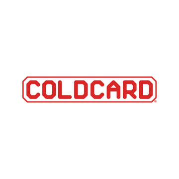 The image shows the red "COLDCARD" logo in a stylized bordered font. The logo relates to the post by identifying Coldcard as the hardware wallet brand affected by the reported exploit, in which over 1,778 BTC was stolen across multiple attack waves.