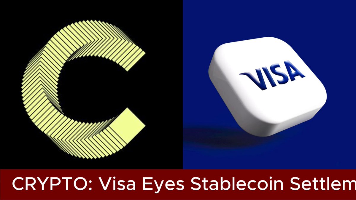 The image features a comparison between two logos, one for Crypt (a cryptocurrency) and another for Visa (a payment card company). Both logos are displayed against a blue background with white text. The Crypt logo is positioned above the Visa logo, indicating that Crypt is being used as a payment method or service associated with the Visa logo. This could be an advertisement or promotional material showcasing the use of Crypt in conjunction with Visa's payment services.