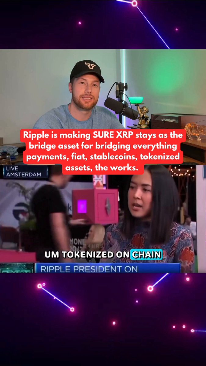 The image shows a man wearing a baseball cap, standing next to another person who appears to be a woman. They are both looking at a video posted online by the name "RIPPLE XRP" that features a man and a woman talking about Ripple XRP. The caption of the image reads "RIPPLE XRP: Brad and Monica Long Admitted This On-Camera About XRP!!?".