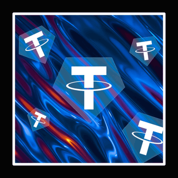 Multiple Tether (₮) logos float against a swirling blue and red cosmic background, visually reinforcing the news that the stablecoin issuer has successfully completed its first independent financial audit by KPMG U.S.