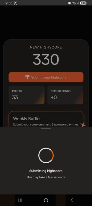 The image shows a phone screen with an app called "Enter Stacks" displayed at the top of the screen. The app has a high score of 360 points, which indicates that someone has achieved this impressive feat. The app also provides information about entering new high scores and submits them to the blockchain for record-keeping. This suggests that the game is designed to be both entertaining and competitive, with players aiming to achieve the highest scores possible.