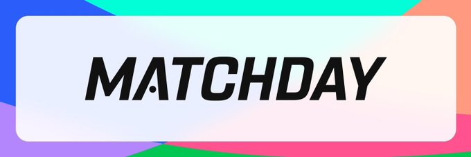 The image features a banner with the word "Matchday" written across it, which appears to be part of an advertisement or promotional material for a cryptocurrency called Matchday. The text is displayed in black against a light gray background, making it stand out prominently.