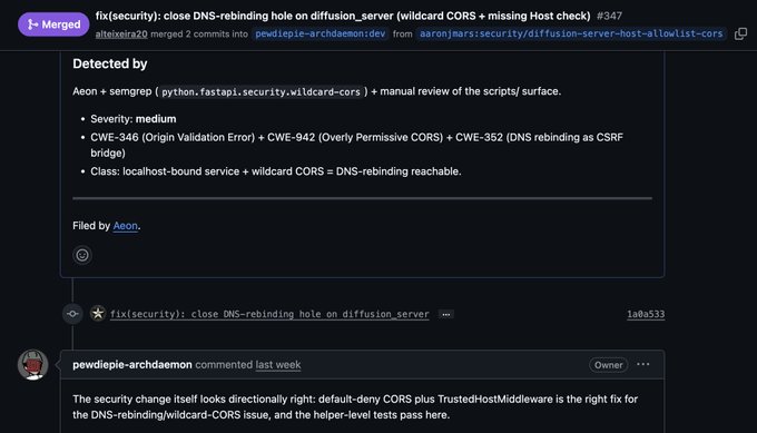 The image shows an open webpage that displays a screenshot of a message box, possibly containing information about a security vulnerability or warning. The text within the message box includes details such as "Close DNS relocating hole" and "CVE-417 missing host check". The screenshot also contains a link to a website where one can find more information on the issue.