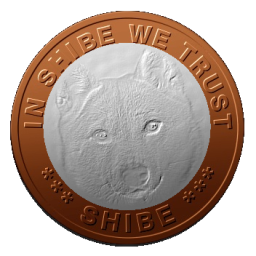 A copper and silver novelty coin featuring a Shiba Inu dog's face with the inscriptions "IN SHIBE WE TRUST" and "SHIBE" along the rim, presented as the original GitHub image of ShibeCoin, an alleged predecessor to Shiba Inu. The post claims this is the authentic OG image being used correctly for a Pump.fun launch.