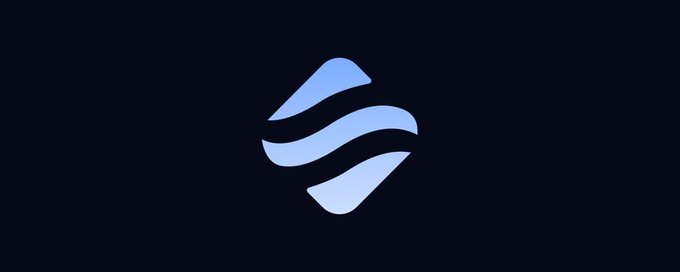 The image features a logo with a blue diamond shape, which has been altered into a wave-like design. The wave-like shape is composed of two curved lines that resemble ocean waves. The background color of the image is black, providing contrast for the blue and white elements in the logo. The text "Another protocol & chain sunsetting This time is Swell I remember liquid staking my Eth to swell & deposit it to Eigenlayer" is also present within the image.
