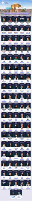 The image displays the AI Summit 2026 agenda, featuring a schedule of speakers and sessions across multiple tracks including DM, IC, OC, and CY, with the event taking place at the Sanctuary in Amsterdam. The post relates to the summit by highlighting the importance of authorized AI agents with enforceable limits and human oversight as the industry moves toward more autonomous AI execution.