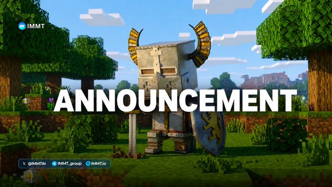 The image features a large robot with horns standing in front of a forested area. The text "Announcement" is written above the robot's head, indicating that something significant has happened or will happen soon. The surrounding environment includes trees and bushes, suggesting an outdoor setting.