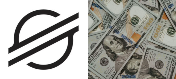 The image is a comparison of two things that are related - Stellar's stablecoin supply and a pile of US dollar bills. The stack of money represents the current value of the stablecoin, which appears to be at a new all-time high, around $817 million. In contrast, the image depicts an illustration of the same stablecoin with a stylized version of the logo in the corner. This design may be for promotional or branding purposes, as it showcases the monetary value and importance of the Stellar token compared to a pile of money.