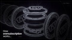 A dark promotional graphic for 'BW Magazine' displays stacked metallic coins alongside the text 'How oversubscription works...'.