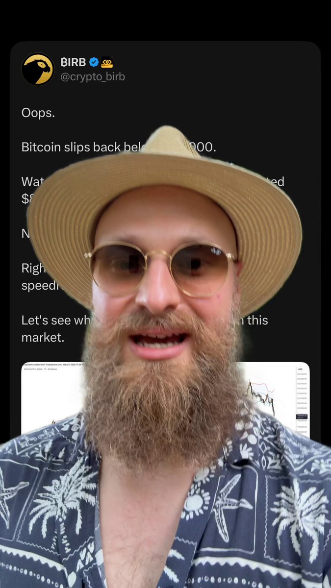 The image features a man wearing sunglasses, a hat, and a shirt with palm trees printed on it. He has a beard and appears to be smiling for the camera. The caption of the image reads "If you lost money on btc or zec, watch this. One of many warnings I gave before crash. Listening to the wrong people can be expensive lesson". This message seems to be related to Bitcoin, as it is often said that Bitcoin has crashed and wiped out many investors' gains. The man's smile could be interpreted as a warning against investing in Bitcoin or other cryptocurrencies without proper knowledge of their risks and potential losses.