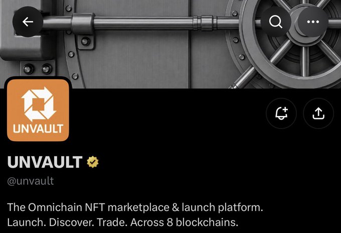 A screenshot of the UNVAULT Twitter/X profile (@unvault) displaying their verified Omnichain NFT marketplace branding, featuring a bank vault-themed banner and orange logo. The accompanying post indicates they secured additional Phase 2 spots for a raffle being held on the TADAVERSE Discord, suggesting UNVAULT is promoting this opportunity to its followers as a launch platform bridging multiple blockchains.