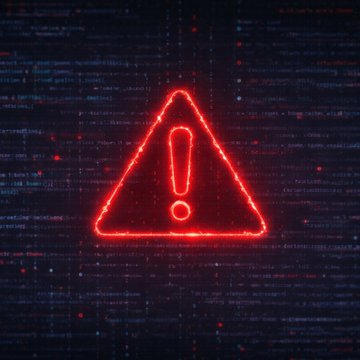A glowing red warning triangle with an exclamation mark overlays a backdrop of code, visually symbolizing the critical security vulnerability. The imagery reinforces the alert about the "Ill Bloom" flaw that has drained over $5M from software wallets across multiple blockchain networks.
