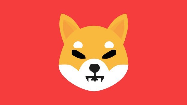 A minimalist illustration of a Shiba Inu dog's face with a serious expression on a red background, symbolizing the resilience of the $SHIB cryptocurrency and its "SHIBARMY" community as emphasized in the accompanying post.