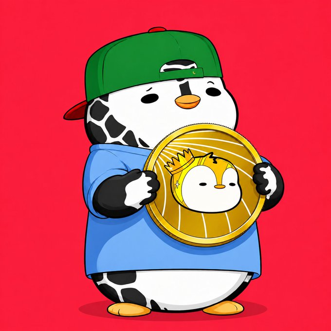 The image features a cartoon penguin wearing a green hat holding a gold coin in its beak. The penguin appears to be waking up, possibly after a night of partying or enjoying some good food. The text accompanying the image reads "Waking up today was different... ...seeing the Lil Pudgy Big Impact SBT in my wallet made me so proud, grateful and even emotional S*x is good, money is great, but being acknowledged, appreciated and respected back from a team you look up to based on your efforts and". The image seems to be related to the post about waking up feeling refreshed after a night of fun.