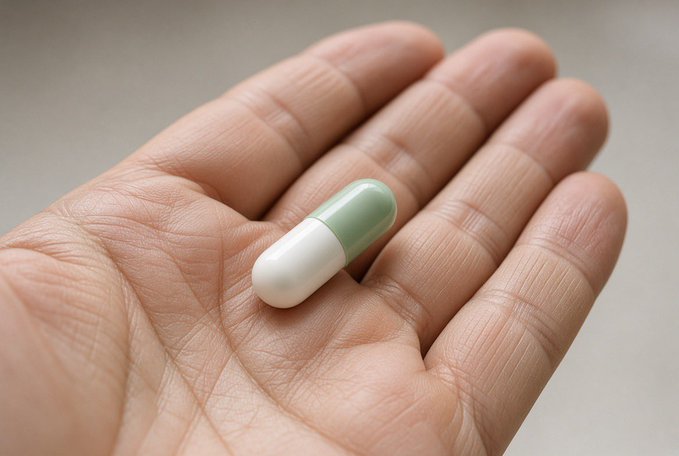 A green and white capsule rests in an open palm, symbolizing the "green pill" choice from the iconic Matrix reference in the caption—representing the leap into "Wonderland" and the depths of the crypto rabbit hole alongside @Pumpfun and @blknoiz06.