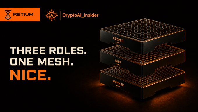 The image features a poster for Retium's whitepaper that highlights three roles within a mesh structure. The poster also includes text about the importance of having no shared memory pool, which is an essential aspect of the Retium Chain design. The poster emphasizes the need for a new approach to blockchain architecture and the potential benefits it can bring in terms of scalability and security.