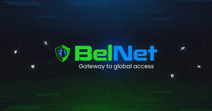 A BelNet banner displays the tagline "Gateway to global access" against a dark digital background, promoting the privacy-focused networking solution as an alternative to basic incognito browsing that only conceals local device history while leaving users exposed to ISP and tracker surveillance.