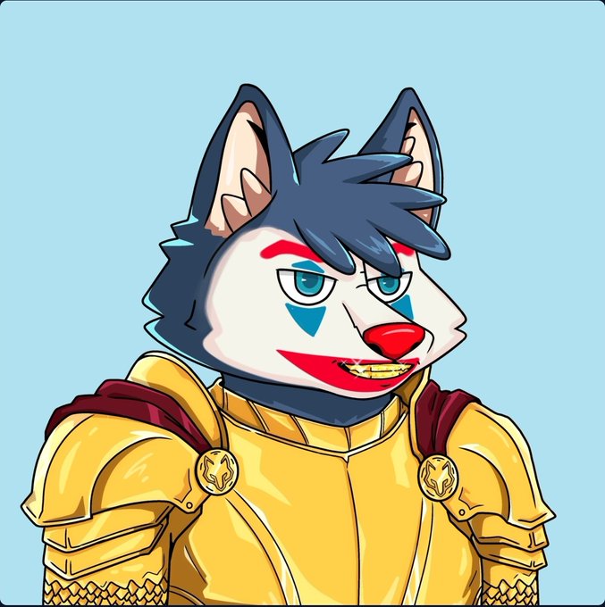 The image features a cartoon dog wearing a yellow outfit with gold armor, giving it an imposing appearance. The dog's eyes are wide open, and its mouth is slightly open as if ready for action or speech. The background of the image is blue, which contrasts nicely with the yellow color of the dog's outfit. There is also text in the image that reads "@wolfswapdotapp". This suggests that the image might be related to a post on social media where @wolfswapdotapp has been promoting their innovative platform or product. The caption at the bottom of the image emphasizes the importance of innovation and how it can benefit both the creator and the ecosystem.